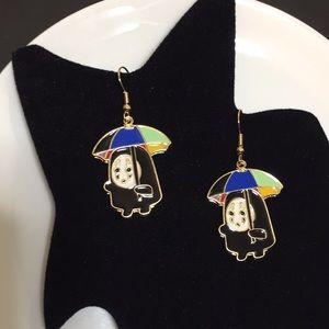 🍏50% OFF/3+...👻🎃Cute No-Face Carrying Umbrella Halloween Dangle Earrings